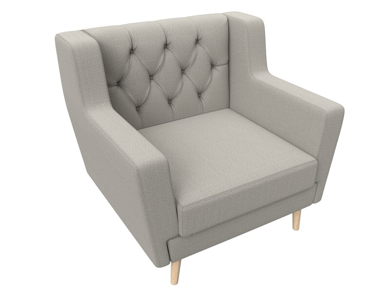 Кресло Брайтон Люкс, Рогожка, Амур 02 бежевый