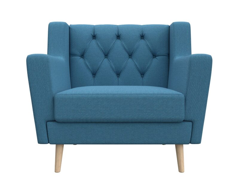 Кресло Брайтон Люкс, Рогожка, Амур 10 голубой