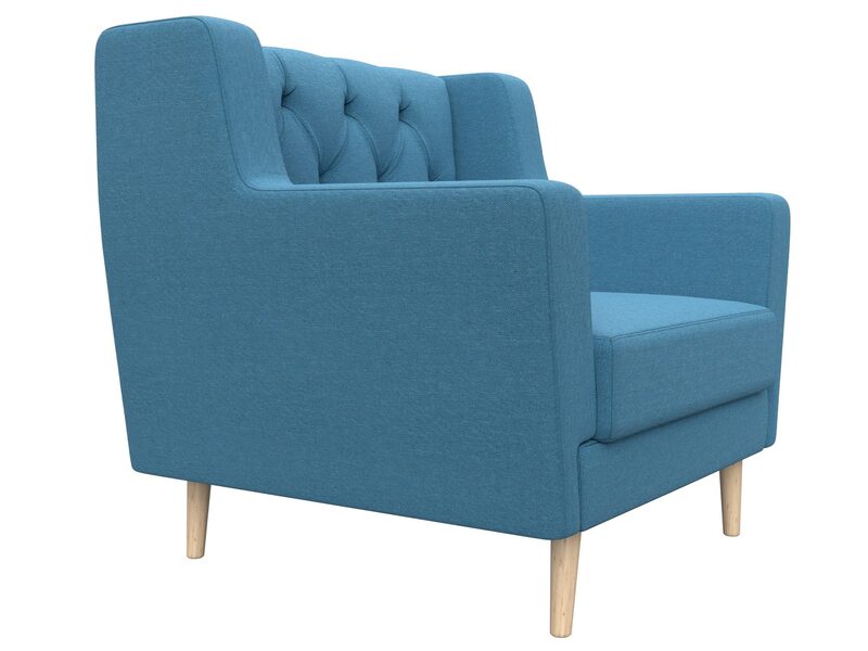 Кресло Брайтон Люкс, Рогожка, Амур 10 голубой