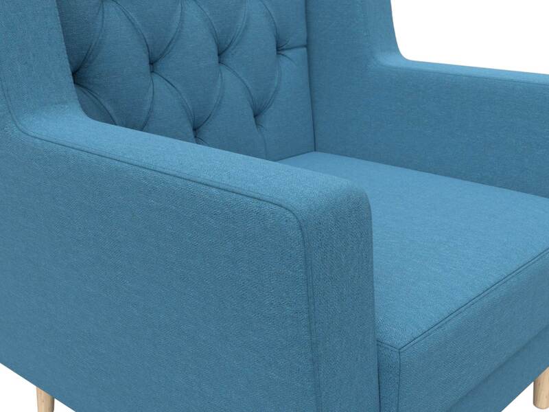 Кресло Брайтон Люкс, Рогожка, Амур 10 голубой