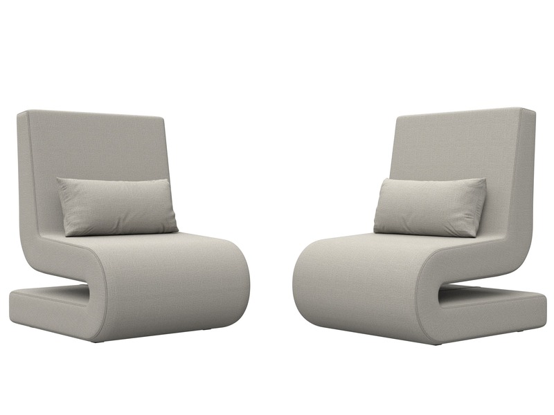 Кресло Волна (2 шт.), Рогожка, Амур 02 бежевый