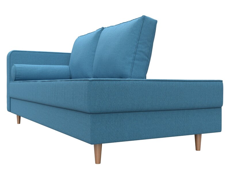 Кушетка Прайм левая, Рогожка, Амур 10 голубой