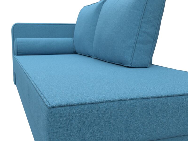 Кушетка Прайм левая, Рогожка, Амур 10 голубой