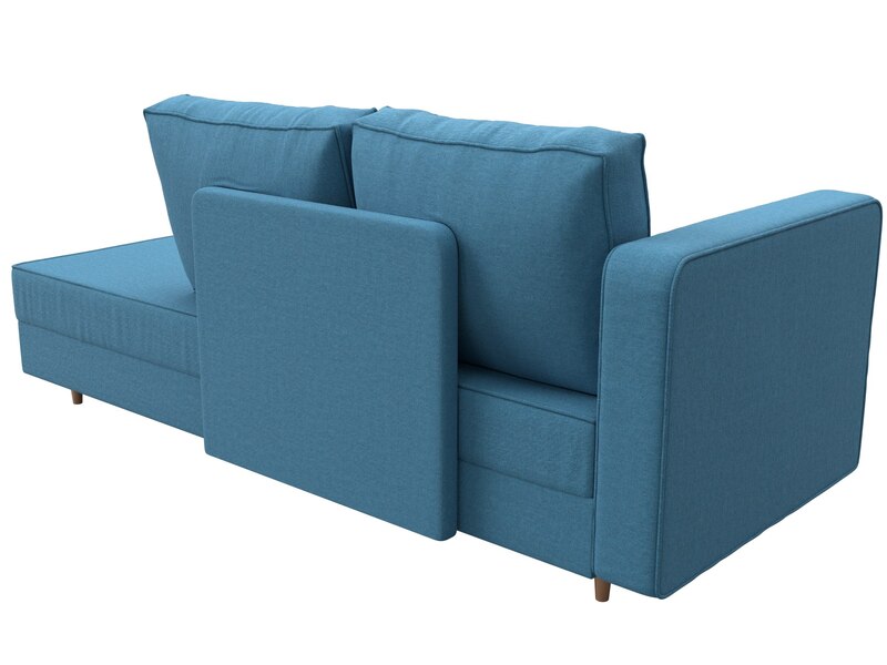 Кушетка Прайм левая, Рогожка, Амур 10 голубой