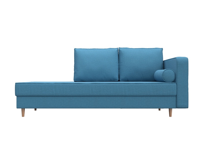 Кушетка Прайм правая, Рогожка, Амур 10 голубой