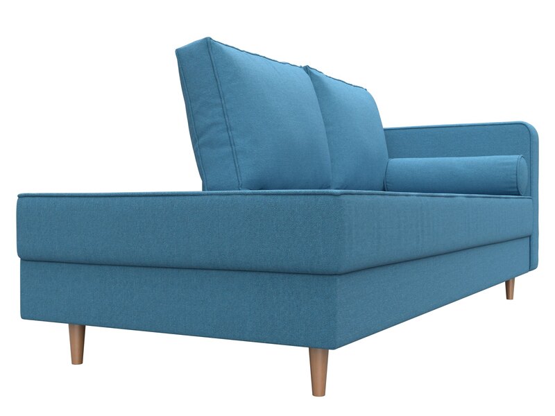 Кушетка Прайм правая, Рогожка, Амур 10 голубой