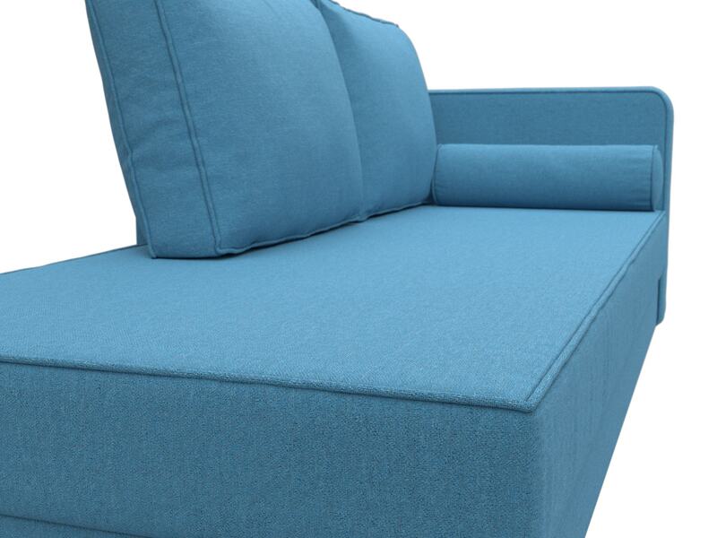 Кушетка Прайм правая, Рогожка, Амур 10 голубой