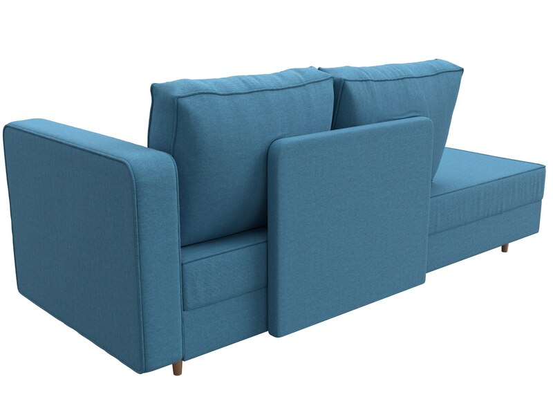 Кушетка Прайм правая, Рогожка, Амур 10 голубой