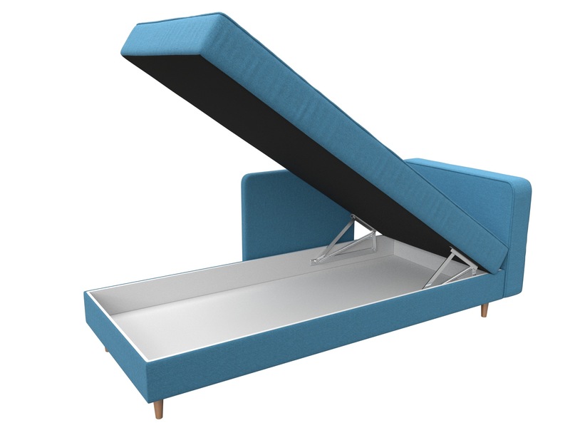 Кушетка Прайм правая, Рогожка, Амур 10 голубой