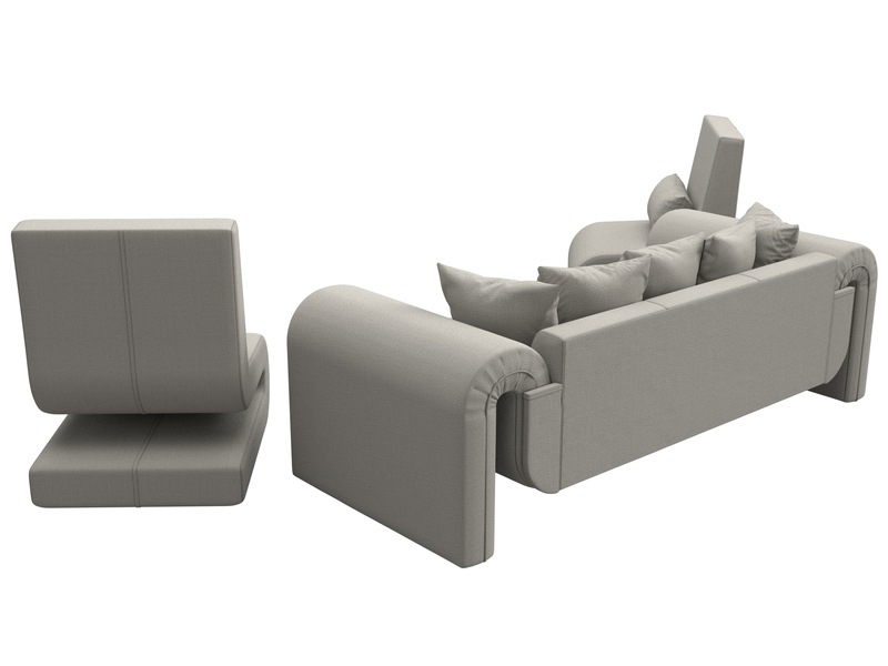 Набор Волна-1 (диван, 2 кресла), Рогожка, Амур 02 бежевый