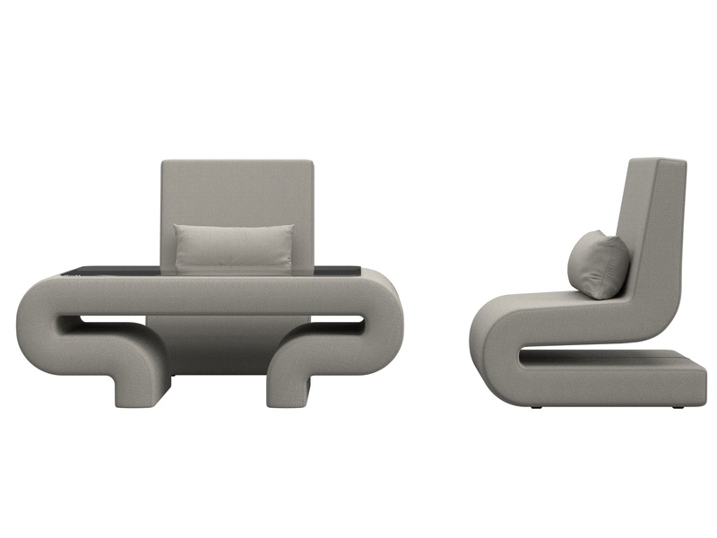 Набор Волна-3 (стол, 2 кресла), Рогожка, Амур 02 бежевый