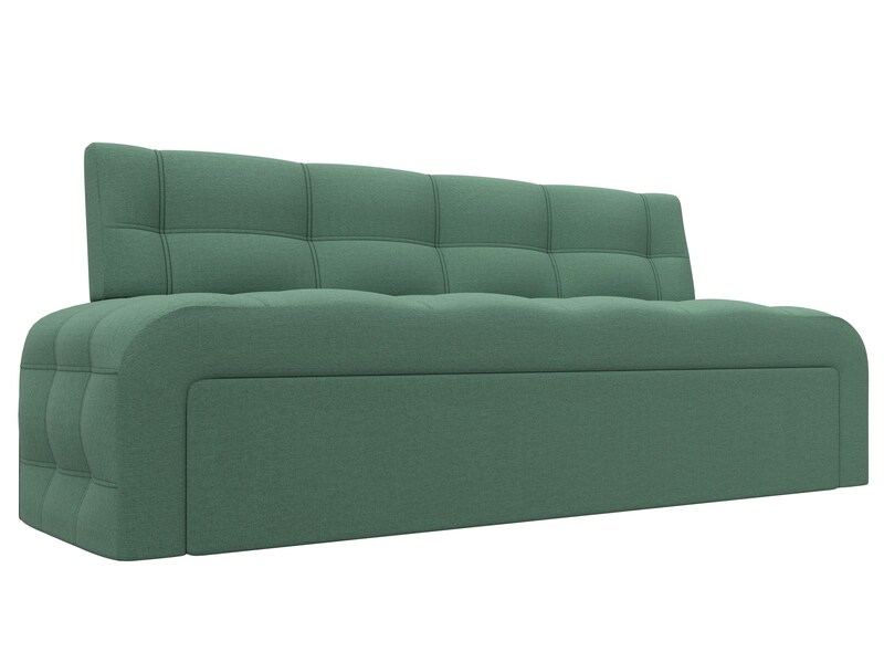 Диван кухонный прямой Люксор, Рогожка, Амур 11 зеленый