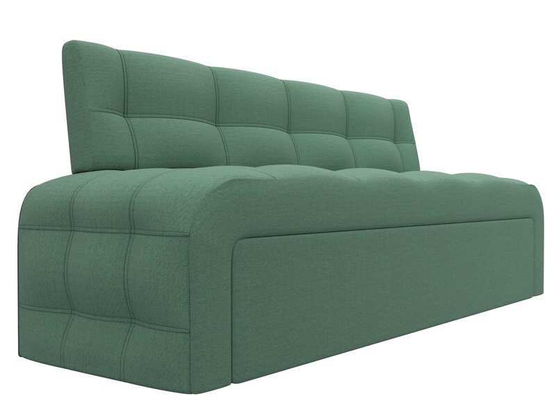 Диван кухонный прямой Люксор, Рогожка, Амур 11 зеленый