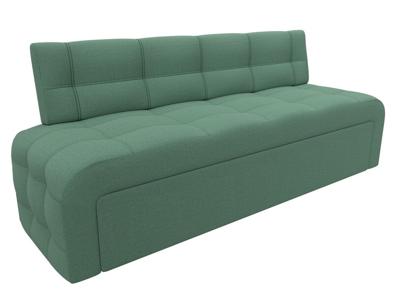 Диван кухонный прямой Люксор, Рогожка, Амур 11 зеленый