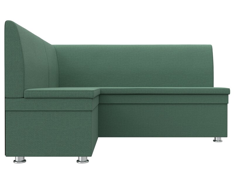 Диван кухонный угловой Уют левый угол, Рогожка, Амур 11 зеленый