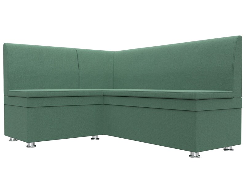 Диван кухонный угловой Уют левый угол, Рогожка, Амур 11 зеленый