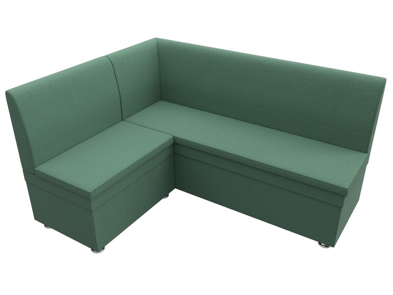 Диван кухонный угловой Уют левый угол, Рогожка, Амур 11 зеленый