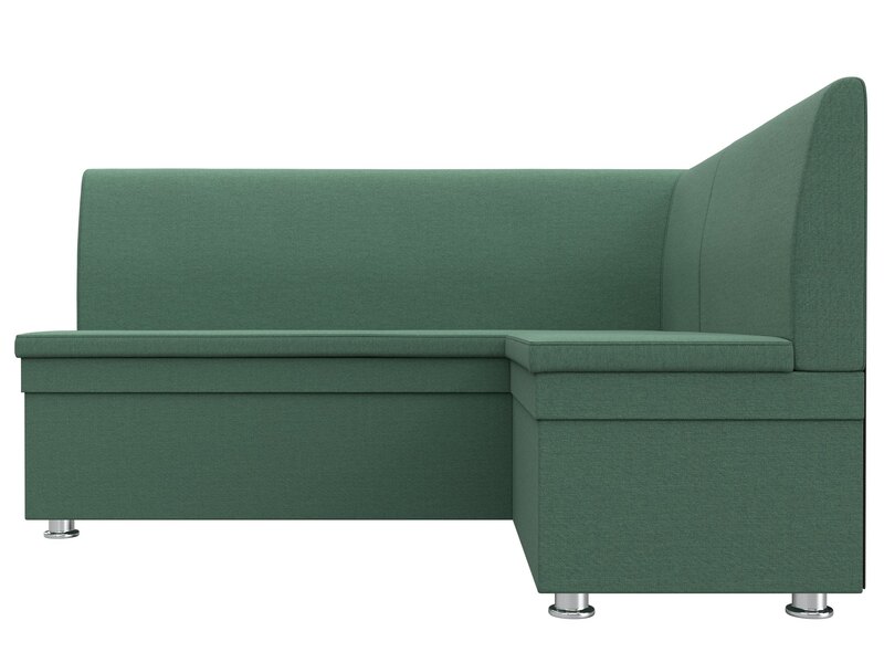 Диван кухонный угловой Уют правый угол, Рогожка, Амур 11 зеленый