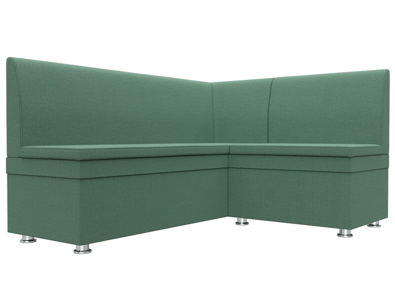 Диван кухонный угловой Уют правый угол, Рогожка, Амур 11 зеленый