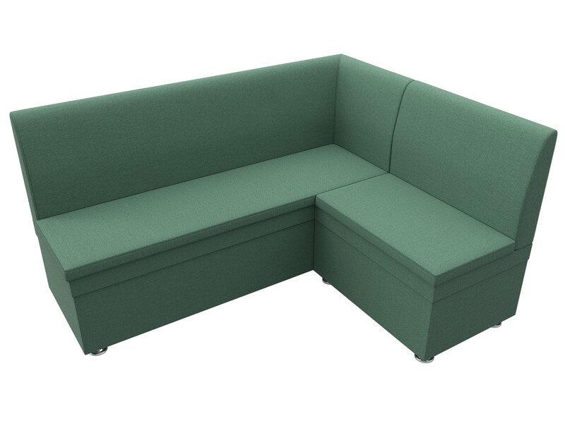 Диван кухонный угловой Уют правый угол, Рогожка, Амур 11 зеленый