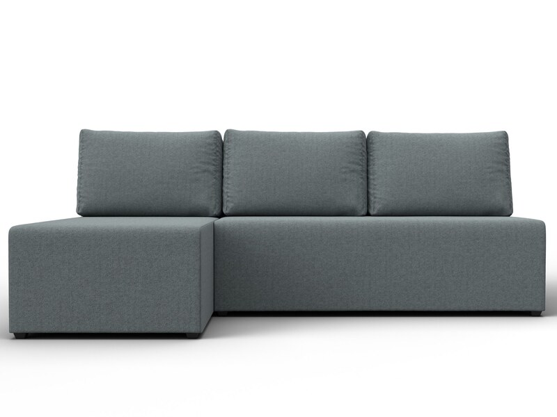 Диван угловой Поло левый угол, Рогожка, Амур 07 серый