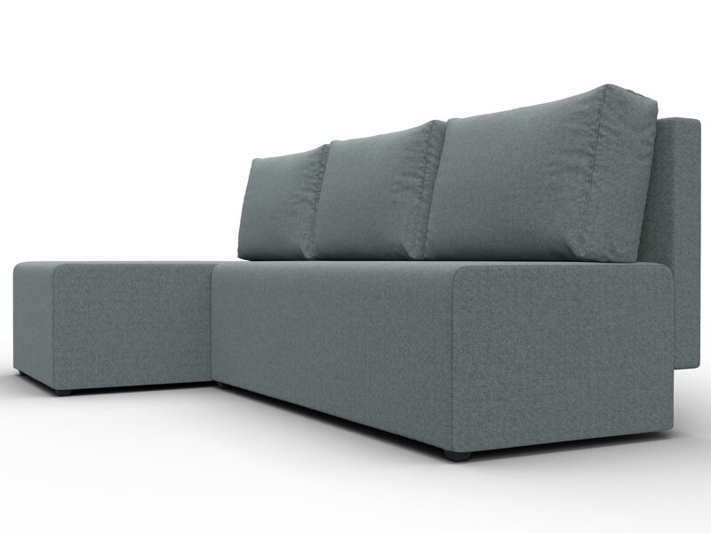 Диван угловой Поло левый угол, Рогожка, Амур 07 серый