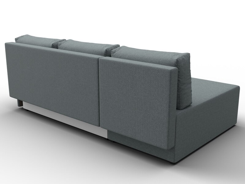 Диван угловой Поло левый угол, Рогожка, Амур 07 серый