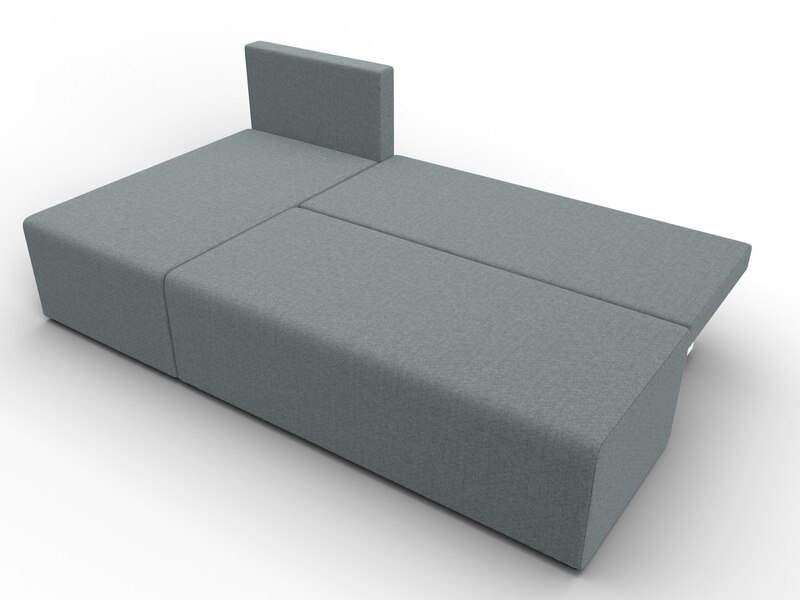 Диван угловой Поло левый угол, Рогожка, Амур 07 серый