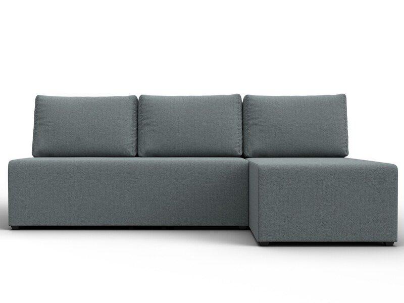 Диван угловой Поло правый угол, Рогожка, Амур 07 серый