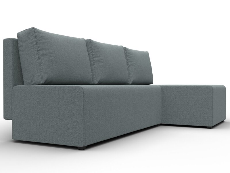 Диван угловой Поло правый угол, Рогожка, Амур 07 серый