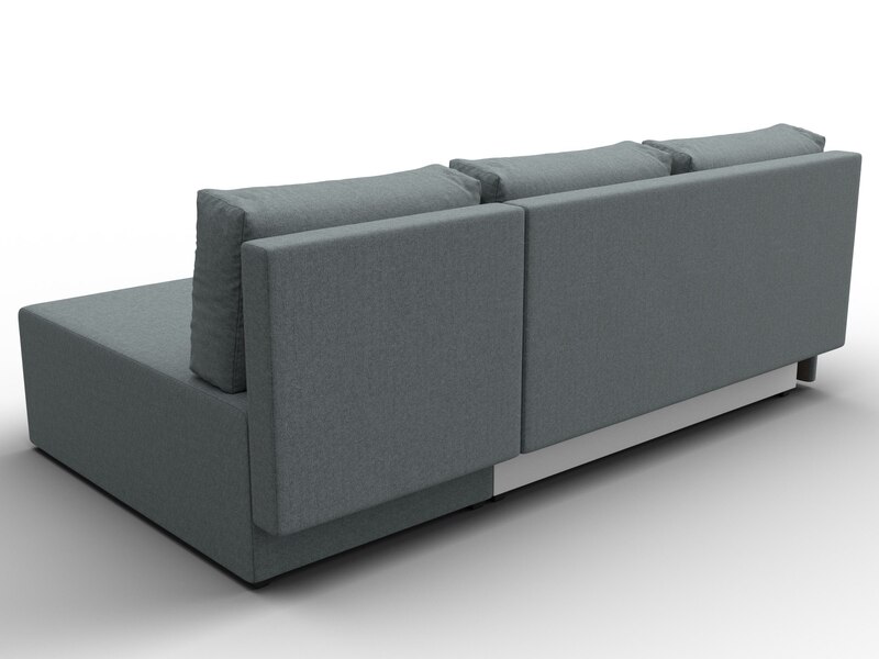 Диван угловой Поло правый угол, Рогожка, Амур 07 серый