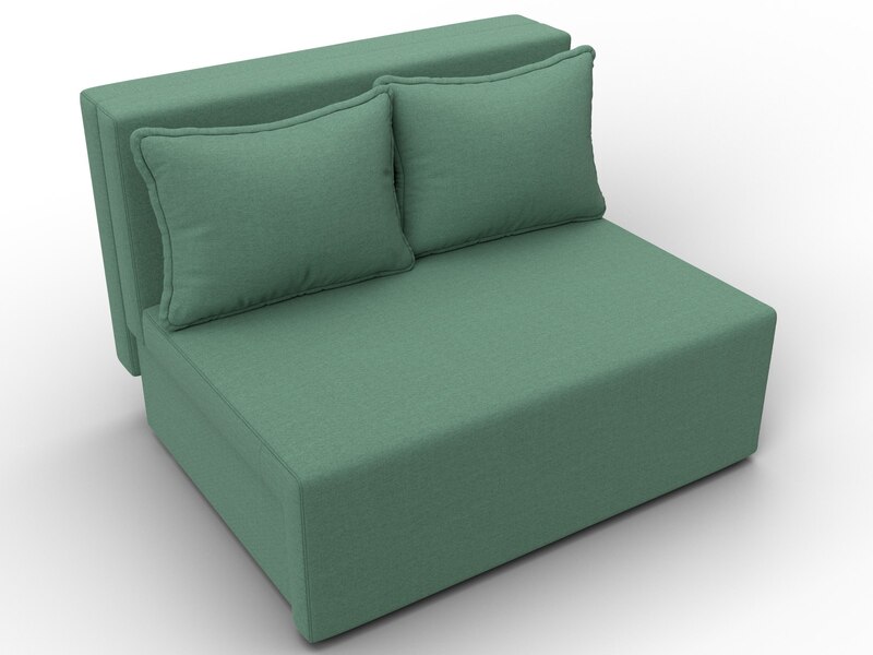 Диван прямой Лагуна, Рогожка, Амур 11 зеленый