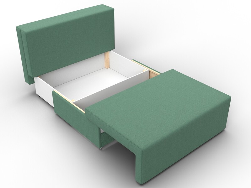 Диван прямой Лагуна, Рогожка, Амур 11 зеленый