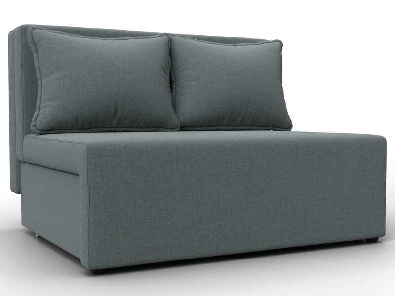 Диван прямой Лагуна, Рогожка, Амур 07 серый