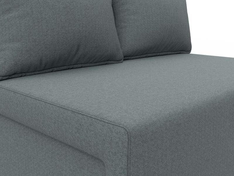 Диван прямой Лагуна, Рогожка, Амур 07 серый