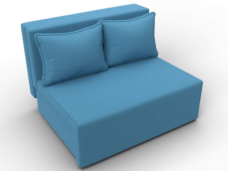 Диван прямой Лагуна, Рогожка, Амур 10 голубой