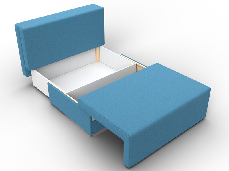 Диван прямой Лагуна, Рогожка, Амур 10 голубой