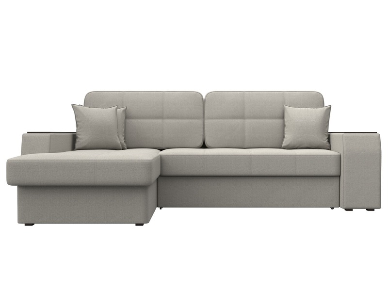 Диван угловой Брюссель левый угол, Рогожка, Амур 02 бежевый