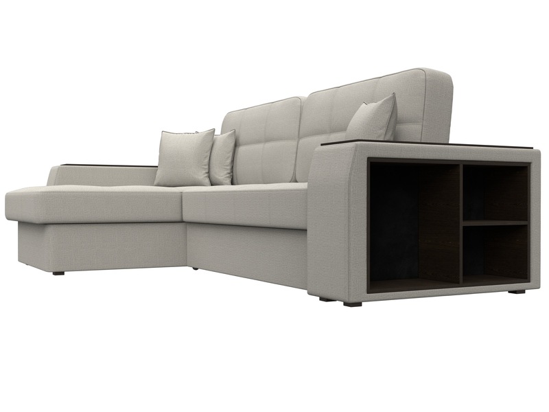 Диван угловой Брюссель левый угол, Рогожка, Амур 02 бежевый