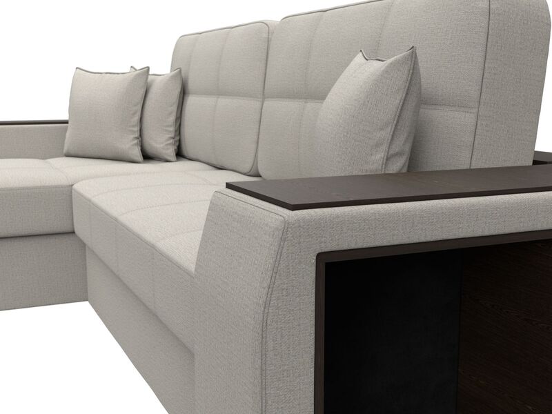 Диван угловой Брюссель левый угол, Рогожка, Амур 02 бежевый