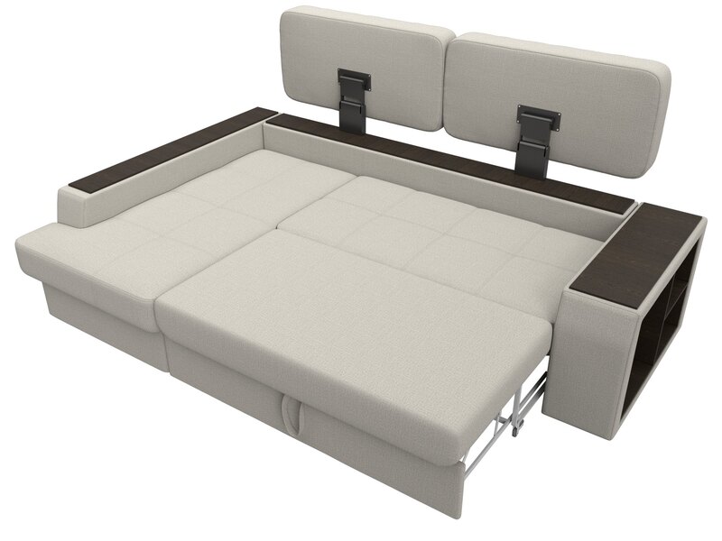 Диван угловой Брюссель левый угол, Рогожка, Амур 02 бежевый