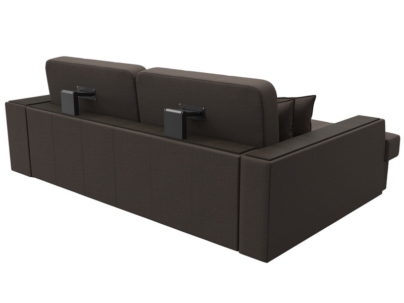 Диван угловой Брюссель левый угол, Рогожка, Амур 05 коричневый