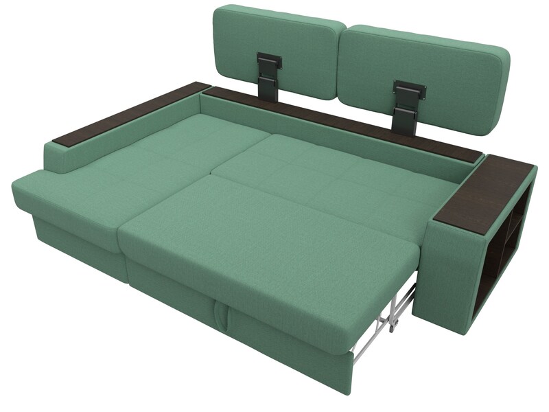 Диван угловой Брюссель левый угол, Рогожка, Амур 11 зеленый