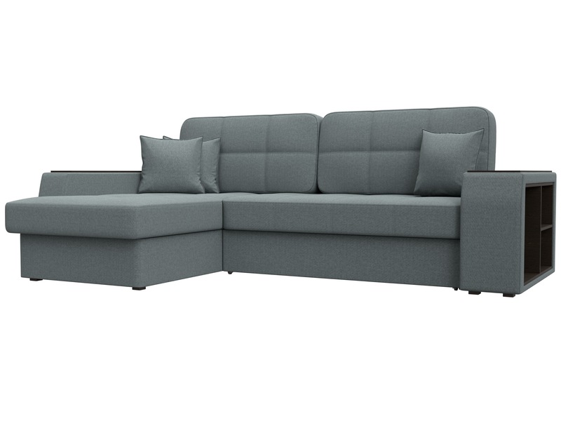 Диван угловой Брюссель левый угол, Рогожка, Амур 07 серый