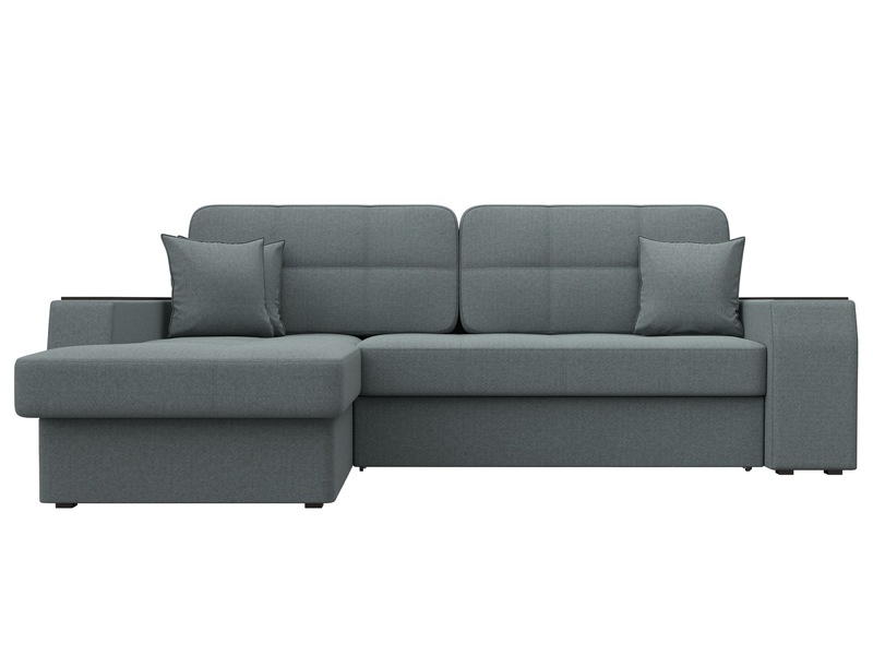 Диван угловой Брюссель левый угол, Рогожка, Амур 07 серый