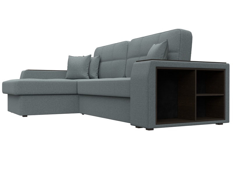 Диван угловой Брюссель левый угол, Рогожка, Амур 07 серый