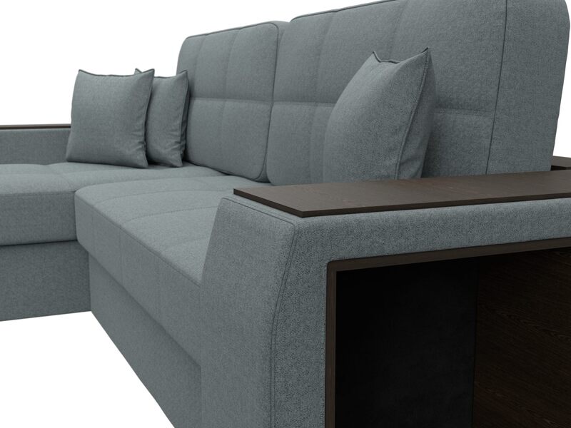 Диван угловой Брюссель левый угол, Рогожка, Амур 07 серый