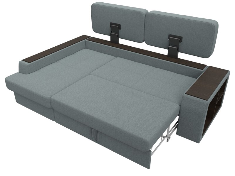 Диван угловой Брюссель левый угол, Рогожка, Амур 07 серый