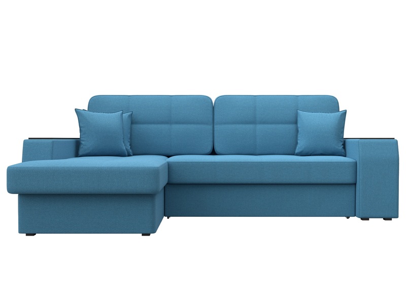 Диван угловой Брюссель левый угол, Рогожка, Амур 10 голубой