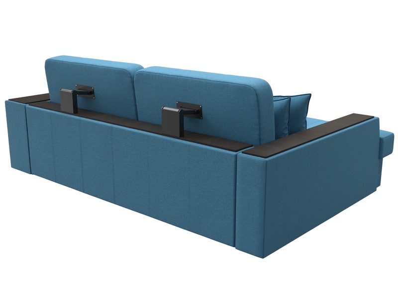 Диван угловой Брюссель левый угол, Рогожка, Амур 10 голубой